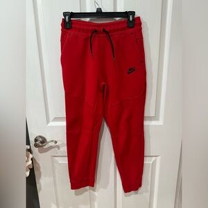 Nike Tech Kids Red Jogger Pants